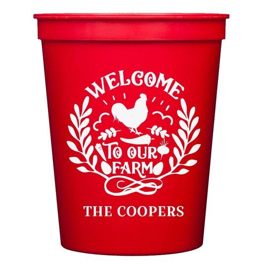 Welcome To Our Farm Stadium Cups