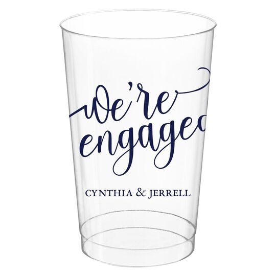 We're Engaged Clear Plastic Cups