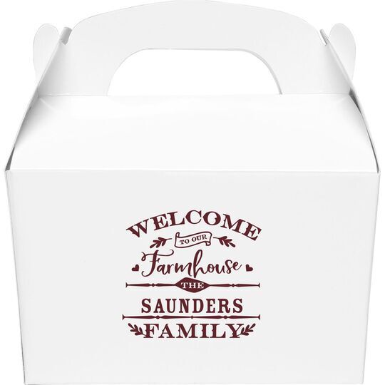 Welcome To Our Farmhouse Gable Favor Boxes