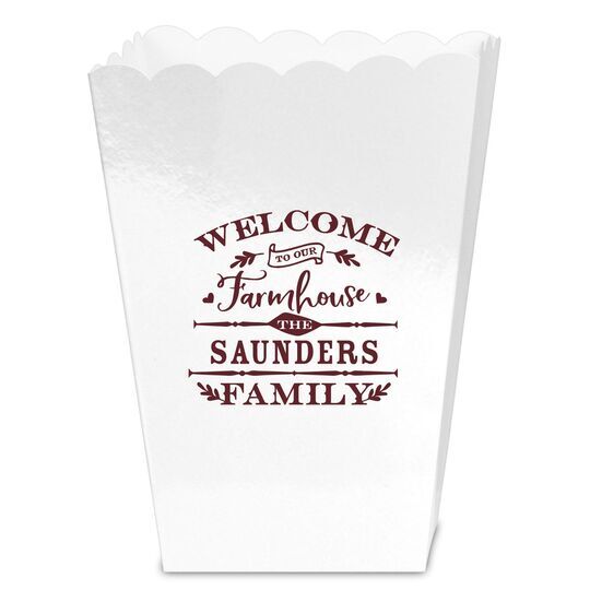 Welcome To Our Farmhouse Mini Popcorn Boxes