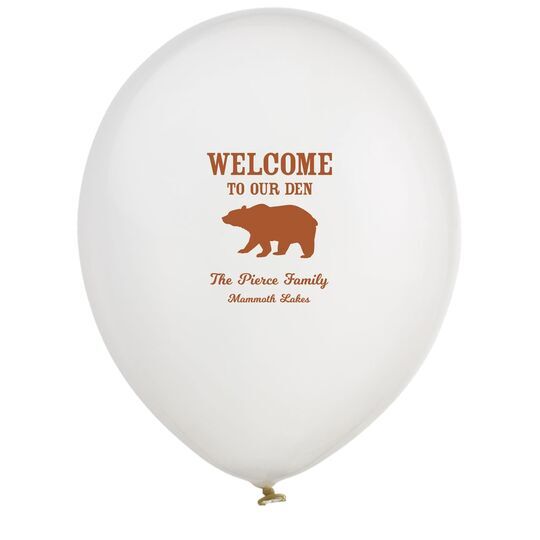 Welcome To Our Den Latex Balloons