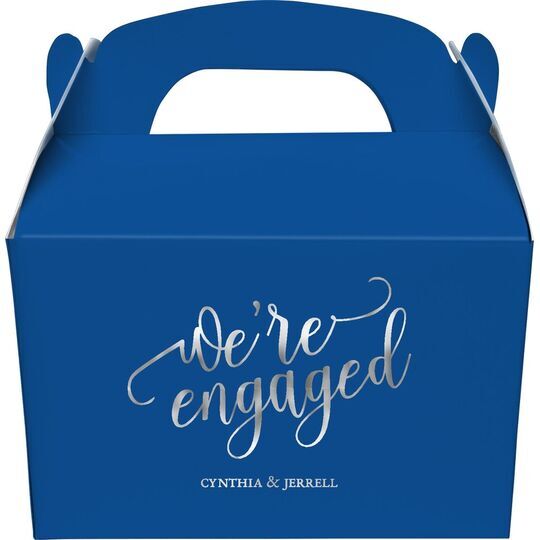 We're Engaged Gable Favor Boxes