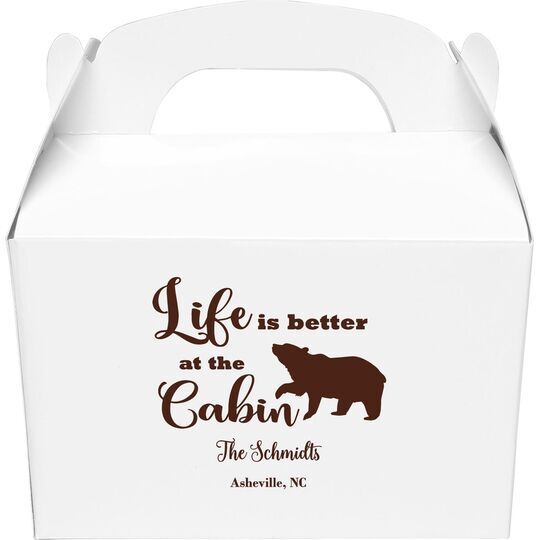 Life Is Better Up At The Cabin Gable Favor Boxes