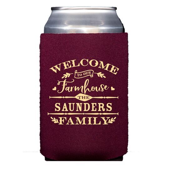 Welcome To Our Farmhouse Collapsible Huggers