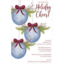 Watercolor Ornaments Holiday Invitations