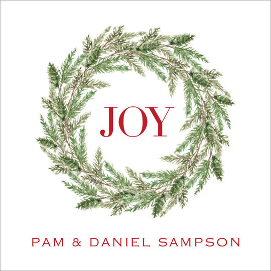 Evergreen Wreath Flat Enclosure Cards