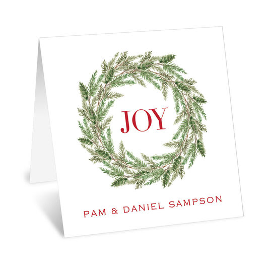 Evergreen Wreath Folded Enclosure Cards