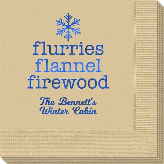 Flurries Flannel Firewood Napkins