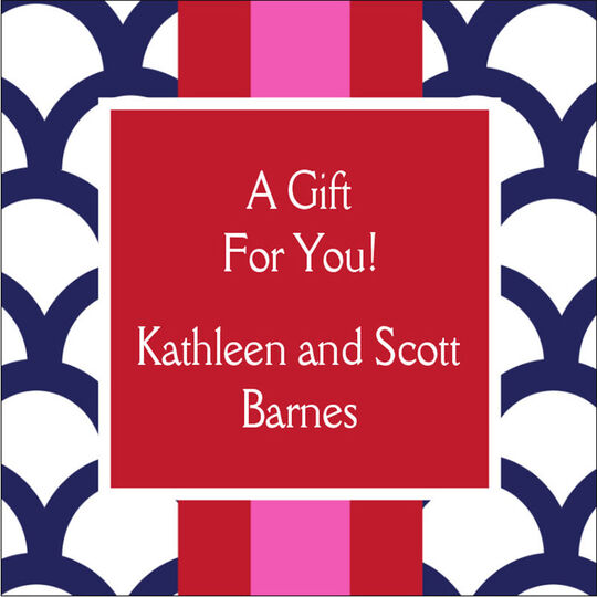 Navy Shells Square Gift Stickers