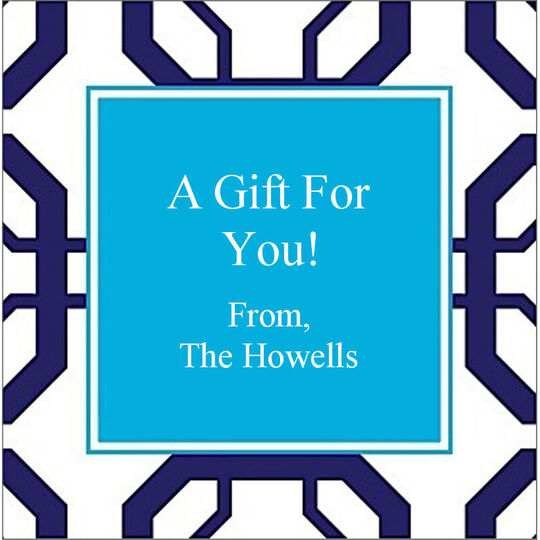 Abbott Navy Square Gift Stickers