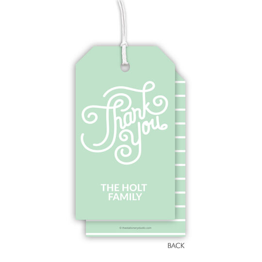 Curly Thank You Vertical Hanging Gift Tags