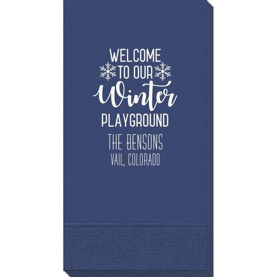 Welcome To Our Winter Playground Guest Towels