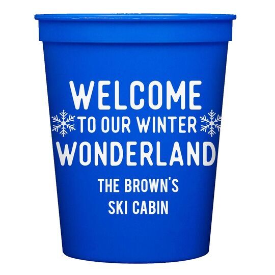 Welcome To Our Winter Wonderland Stadium Cups