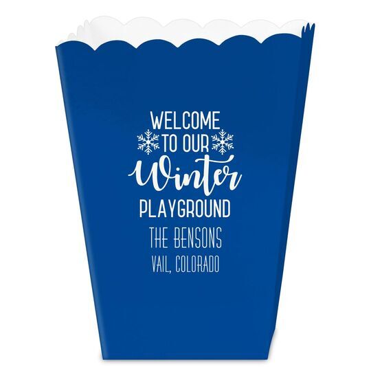 Welcome To Our Winter Playground Mini Popcorn Boxes