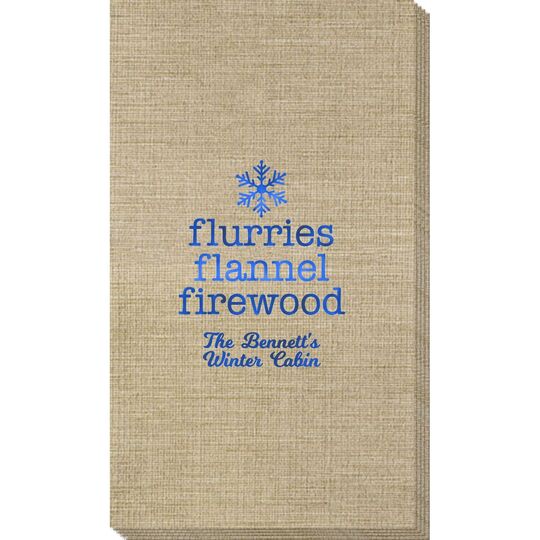 Flurries Flannel Firewood Bamboo Luxe Guest Towels