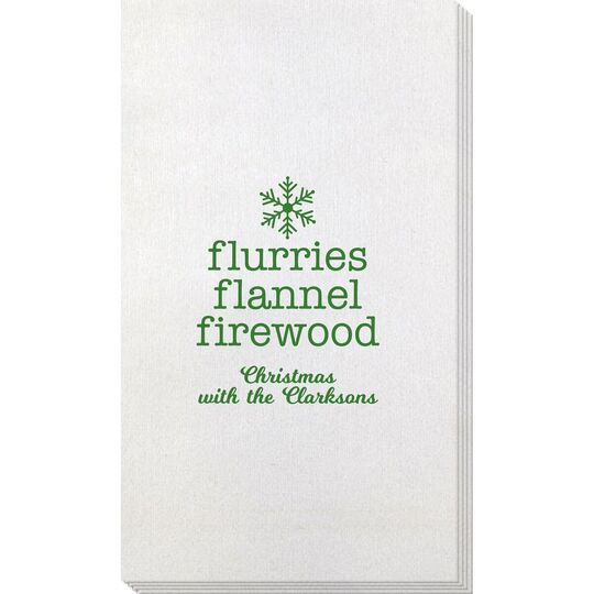 Flurries Flannel Firewood Bamboo Luxe Guest Towels