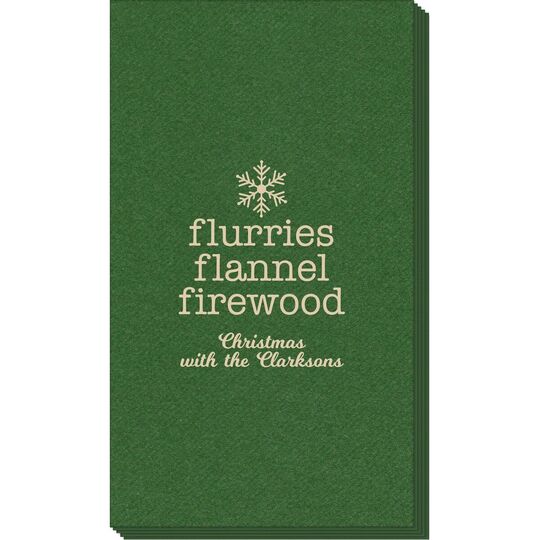 Flurries Flannel Firewood Linen Like Guest Towels