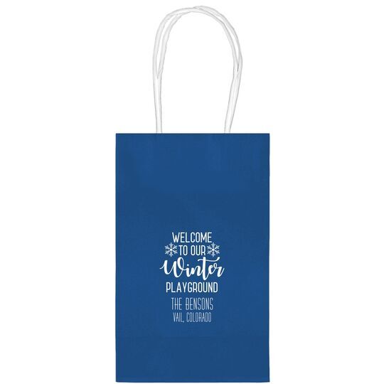 Welcome To Our Winter Playground Medium Twisted Handled Bags