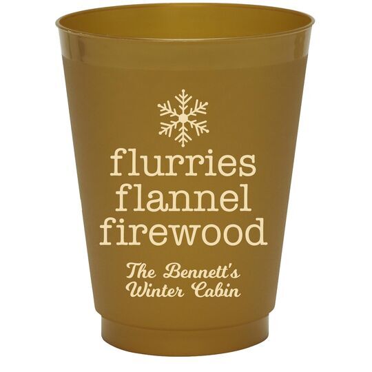 Flurries Flannel Firewood Colored Shatterproof Cups