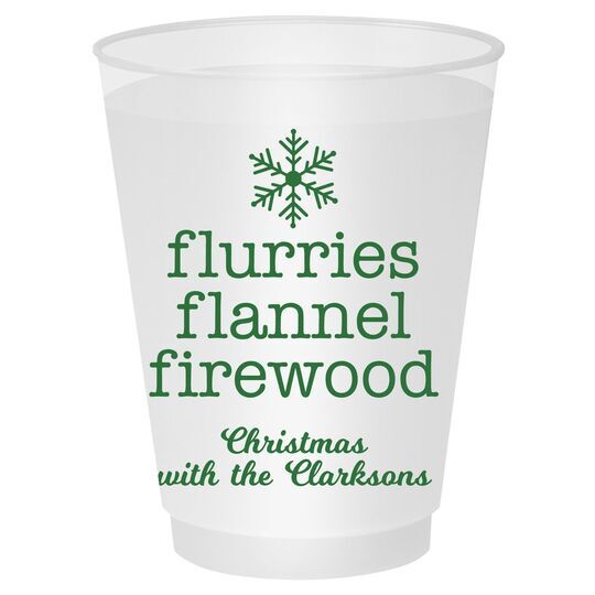 Flurries Flannel Firewood Shatterproof Cups