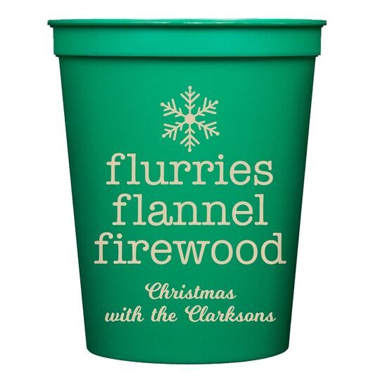 Flurries Flannel Firewood Stadium Cups