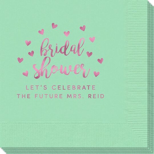 Confetti Hearts Bridal Shower Napkins