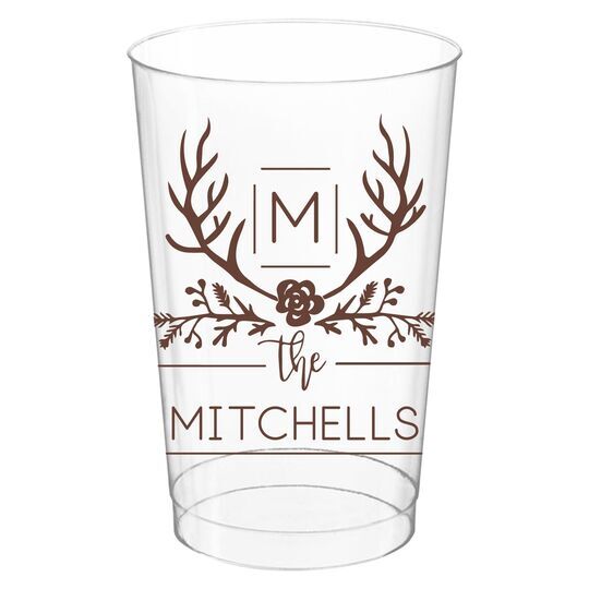 Family Antlers Clear Plastic Cups