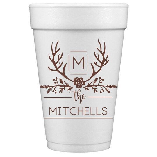 Family Antlers Styrofoam Cups
