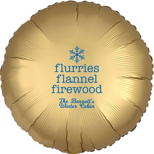 Flurries Flannel Firewood Mylar Balloons