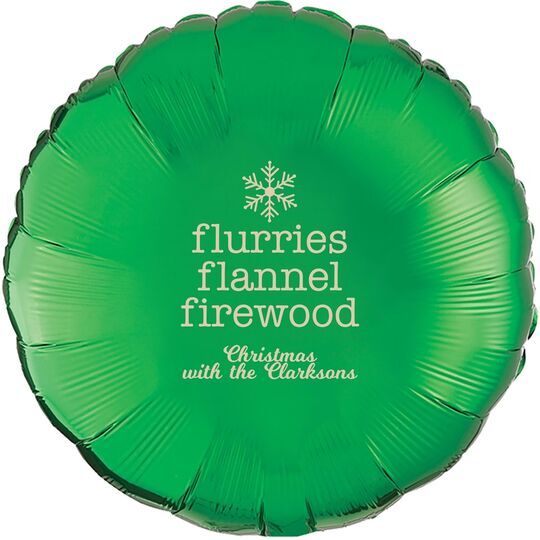 Flurries Flannel Firewood Mylar Balloons