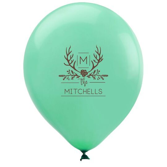 Family Antlers Latex Balloons