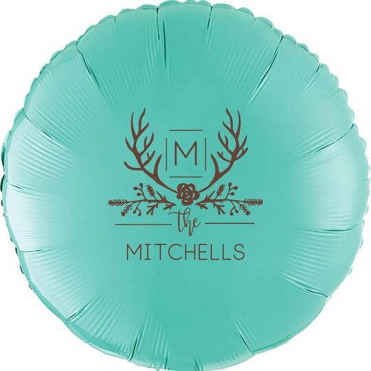 Family Antlers Mylar Balloons