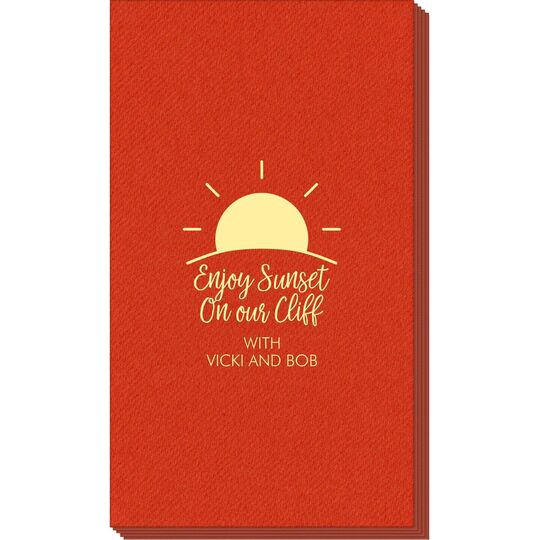 Enjoy Sunset on our Cliff Linen Like Guest Towels