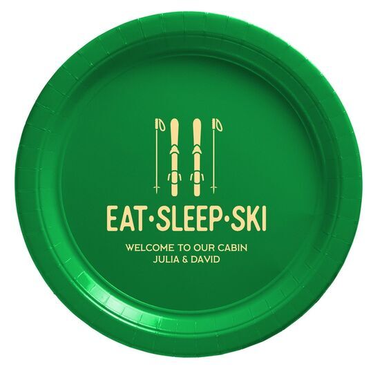 Eat Sleep Ski Paper Plates
