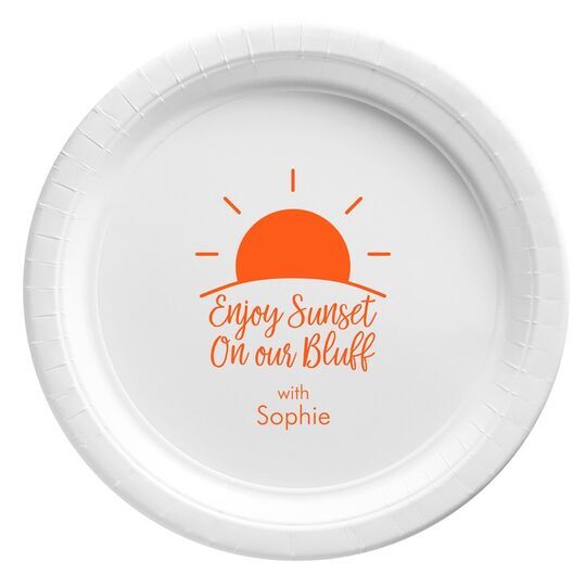 Enjoy Sunset on our Bluff Paper Plates