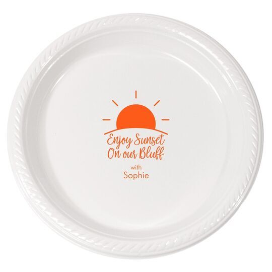 Enjoy Sunset on our Bluff Plastic Plates