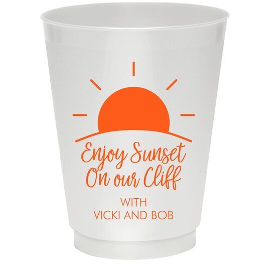 Enjoy Sunset on our Cliff Colored Shatterproof Cups