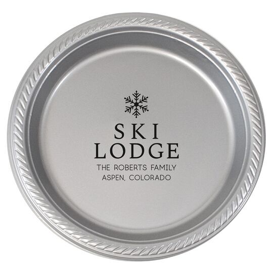 Snowflake Ski Lodge Plastic Plates