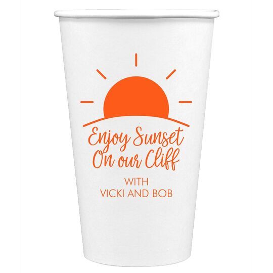 Enjoy Sunset on our Cliff Paper Coffee Cups