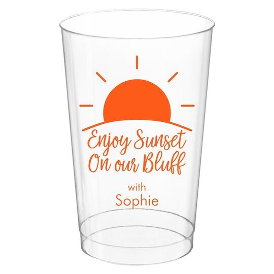 Enjoy Sunset on our Bluff Clear Plastic Cups