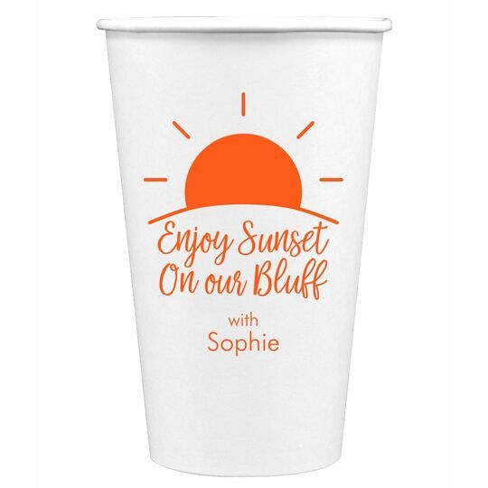 Enjoy Sunset on our Bluff Paper Coffee Cups