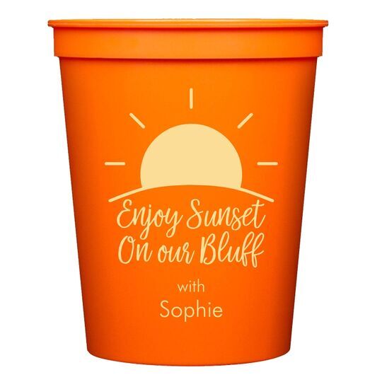 Enjoy Sunset on our Bluff Stadium Cups