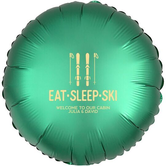 Eat Sleep Ski Mylar Balloons