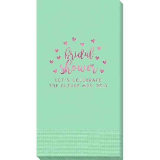 Confetti Hearts Bridal Shower Guest Towels