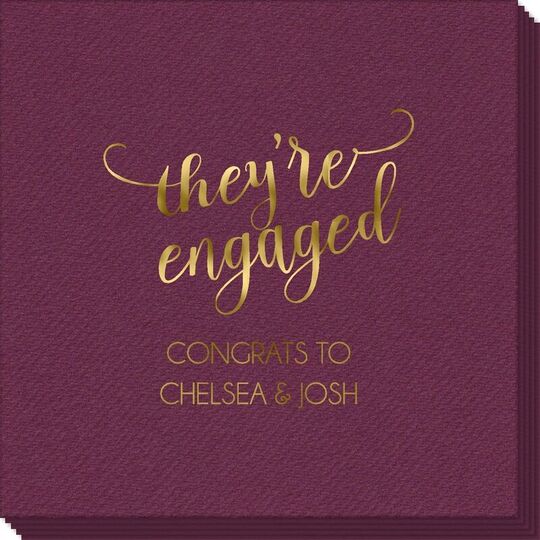 They're Engaged Linen Like Napkins