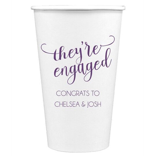 They're Engaged Paper Coffee Cups