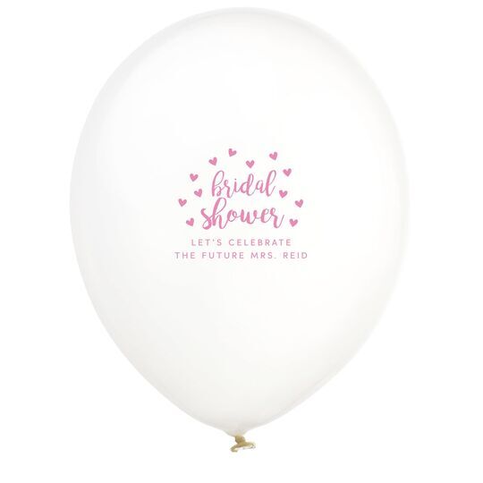 Confetti Hearts Bridal Shower Latex Balloons