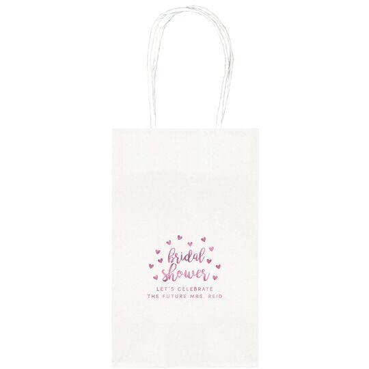 Confetti Hearts Bridal Shower Medium Twisted Handled Bags