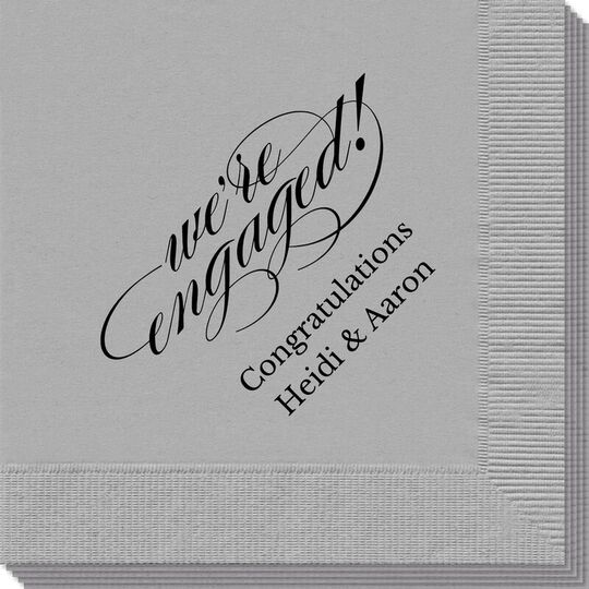 Script We're Engaged Napkins