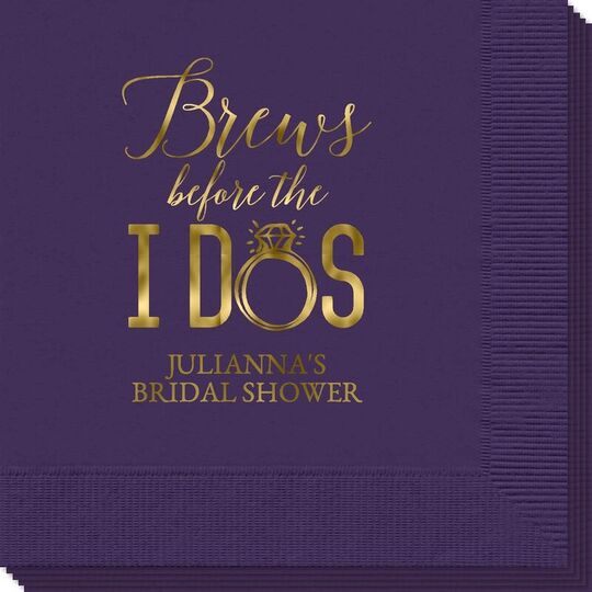 Brews Before The I Dos with Rings Napkins
